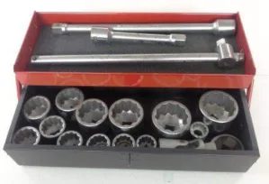FACOM 17PC 15/16″ – 2-1/4″x3/4″DRIVE 12POINT INCH SOCKET SET