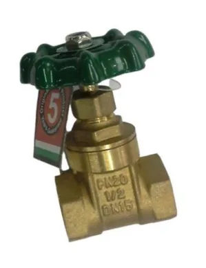 KAMCY PN20 DN15 1/2″ BRASS GATE VALVE