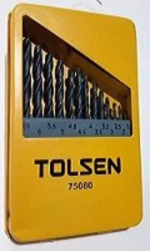TOLSEN 75080 (13PC) 1.5-6.5MM HSS TWIST DRILL BIT SET