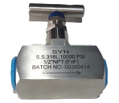 SYN ½"NPT 10000PSI SS316 FxF NEEDLE VALVE