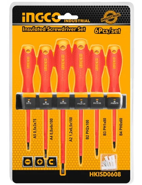 INGCO HKISD0608 6PCS 1000V VDE INSULATED SCREWDRIVERS SET