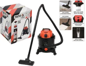 YATO YT-85700BS 1400W 20L INDUSTRIAL VACUUM CLEANER – WET & DRY, WITH OUTPUT POWER SOCKET