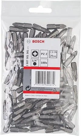 BOSCH 2607001561 25mm EXTRA HARD SCREWDRIVER BIT SET, Pz 2