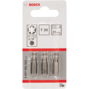 BOSCH 2607001622 25mm EXTRA HARD SCREWDRIVER BIT T30