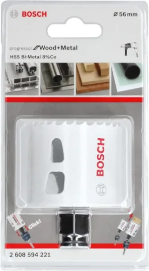 BOSCH 2608594221 56MM BiM PROGRESSOR HOLESAW FOR WOOD & METAL