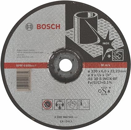 BOSCH 2608600541 230x6 mm INOX GRINDING DISC for Stainless Steel