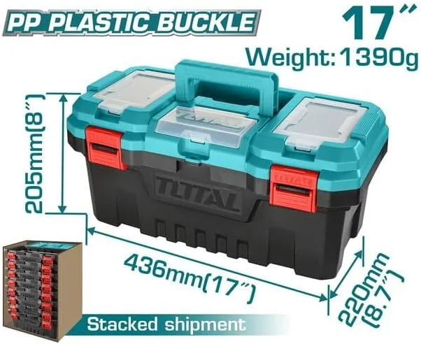 TOTAL TPBX0171 17'' PLASTIC TOOL BOX - Image 2