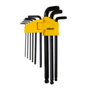 STANLEY 0-69-256 1.5-10MM LONG ARM HEX KEY SET – METRIC, BALL HEAD
