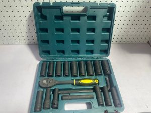 J.S FACOM 1/2” DR 18PCS DEEP IMPACT SOCKET SET (BLACK) – METRIC