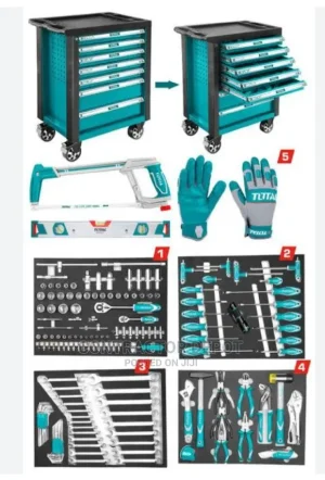 TOTAL THPTCS71621 162PCS TOOL KIT – ROLLER CABINET