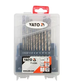 YATO YT-41604 19 PCS 1-10MM CO-HSS TWIST DRILL BIT SET