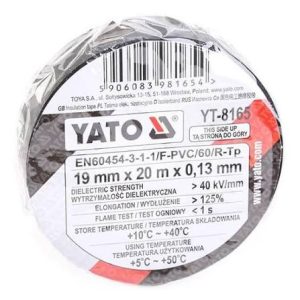 YATO YT-8165 19x0.13MM x 20M BLACK INSULATION TAPE